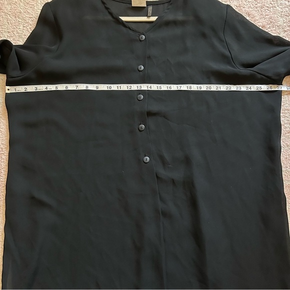 Vintage Studio C Plus Black Semi Sheer Blouse Flouncy Sleeves Size 22/24 - Picture 6 of 12